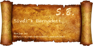 Sivák Bernadett névjegykártya