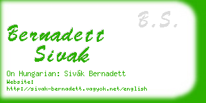 bernadett sivak business card